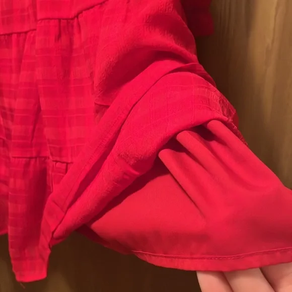 NWT Ann Taylor Red tiered dress Size 6 Petite #10193 - Picture 7 of 8